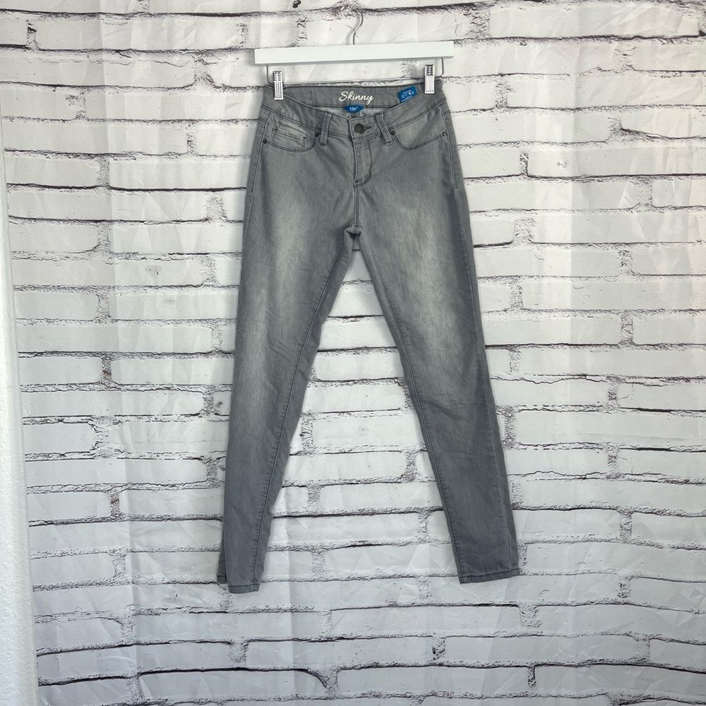 YMI Skinny Jeans Charcoal Gray Wash Mid Rise Women’s Size 5 Stretch Denim Grunge